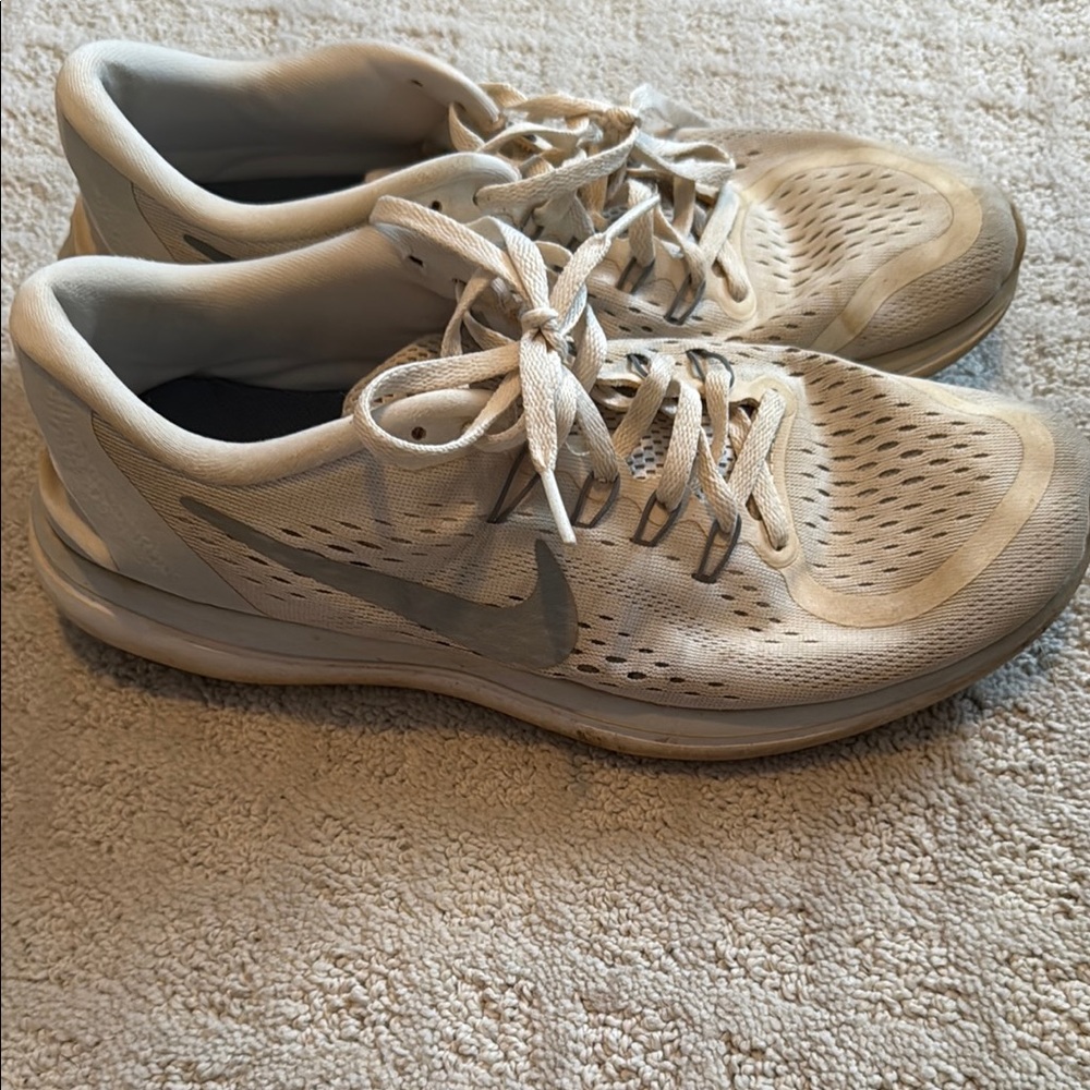 Nike Beige and Gray Athletic Sneakers